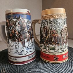 Budweiser Collector's Series "C" Holiday Stein. 