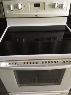 Whirlpool WHITE FLAT SMOOTH TOP STOVE OVEN RANGE PERFECT