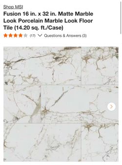 MSI Fusion 16 in. x 32 in. Matte Marble Look Porcelain Marble Look Floor Tile (14.20 sq. ft./Case) 30 cases