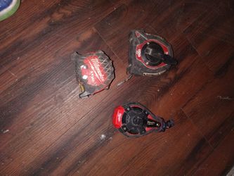 Milwaukee Stud Measure Tape,Chalk Line,And 100 Ft Measure Tape