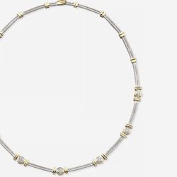 Diamond Necklace 1ct. T.w. In14k White & Yellow Gold From Macy 