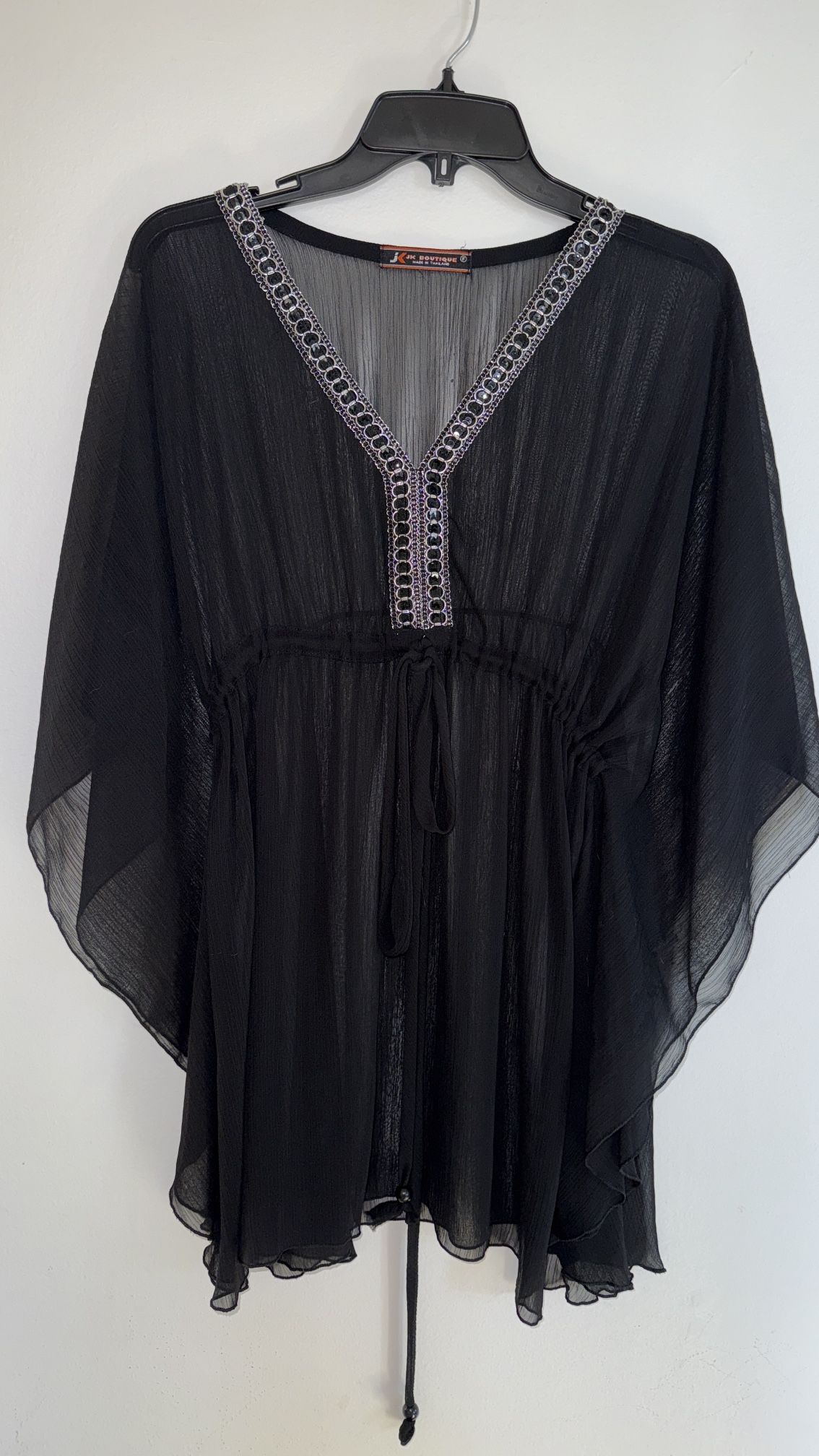 Black Sheer Tunic Top