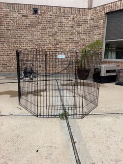 8-Panel Folding Metal Dog Exercise Pen with Door