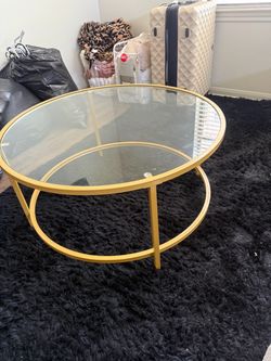 Round Glass Coffee Table Gold Frame