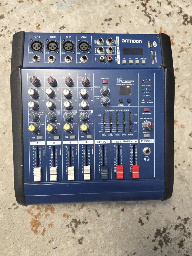 Amoon 4 Channel 16dsp Audio Mixer (Mint Condition)