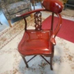 ANTIQUE HAND-CARVED CORNER CHAIR