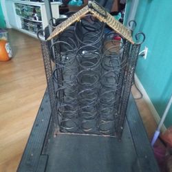 Metal Wine Rack Holds 16 Bottles 