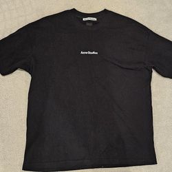 ACNE STUDIOS
Exford Logo-Flocked Cotton-Jersey T-Shirt (Size : MEDIUM) 