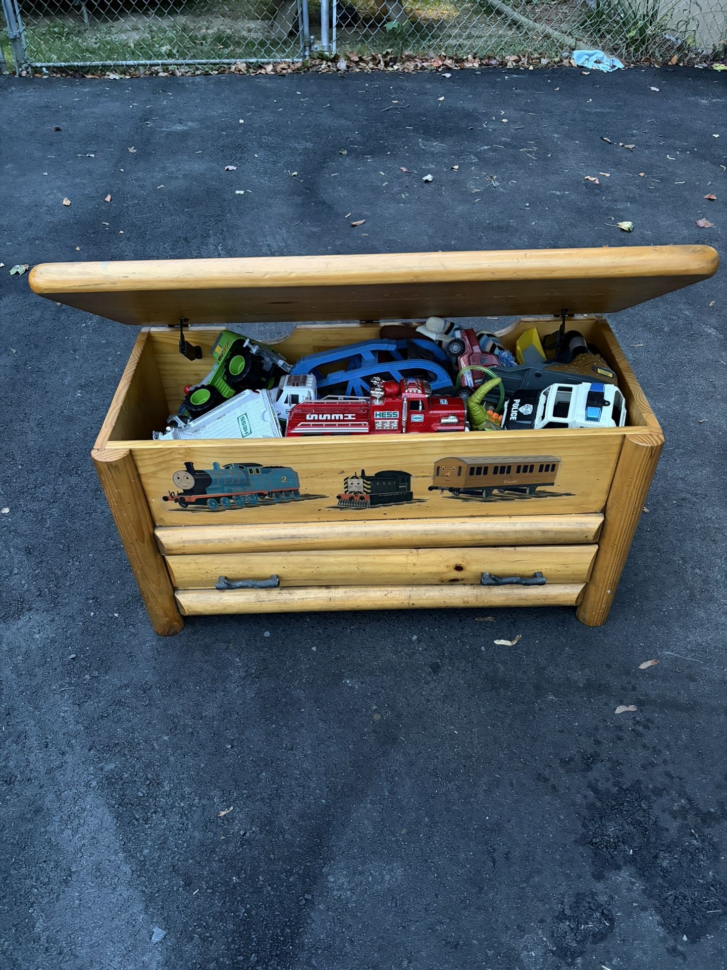 Wooden Boys Toy Box/Nightstand