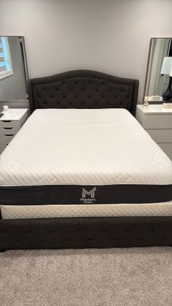 Queen Bed with Mattress and Spring Box