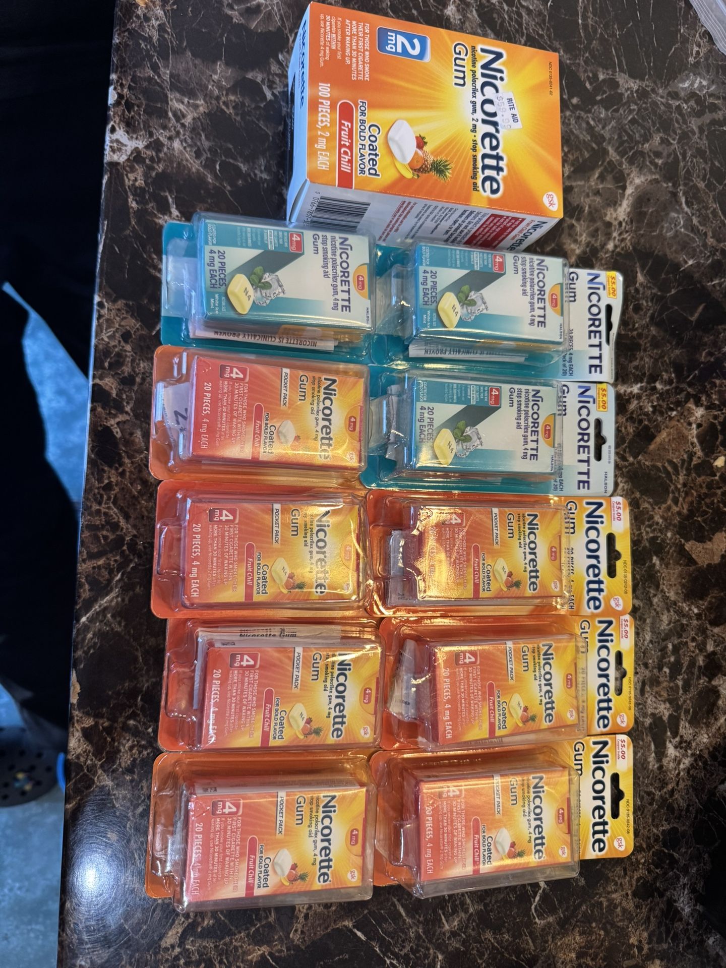 Nicorette Nicotine Gum Lot 300 Pieces