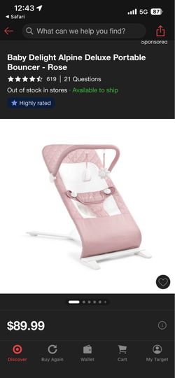 Pink Baby Travel Bouncer