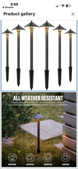 Brand New Set Of Six (6) Low Voltage Die Cast Aluminum Pathway Lights 