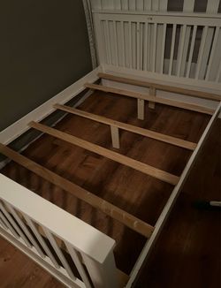 Full size white bed frame