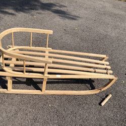 European Wooden Sled With Removable Back