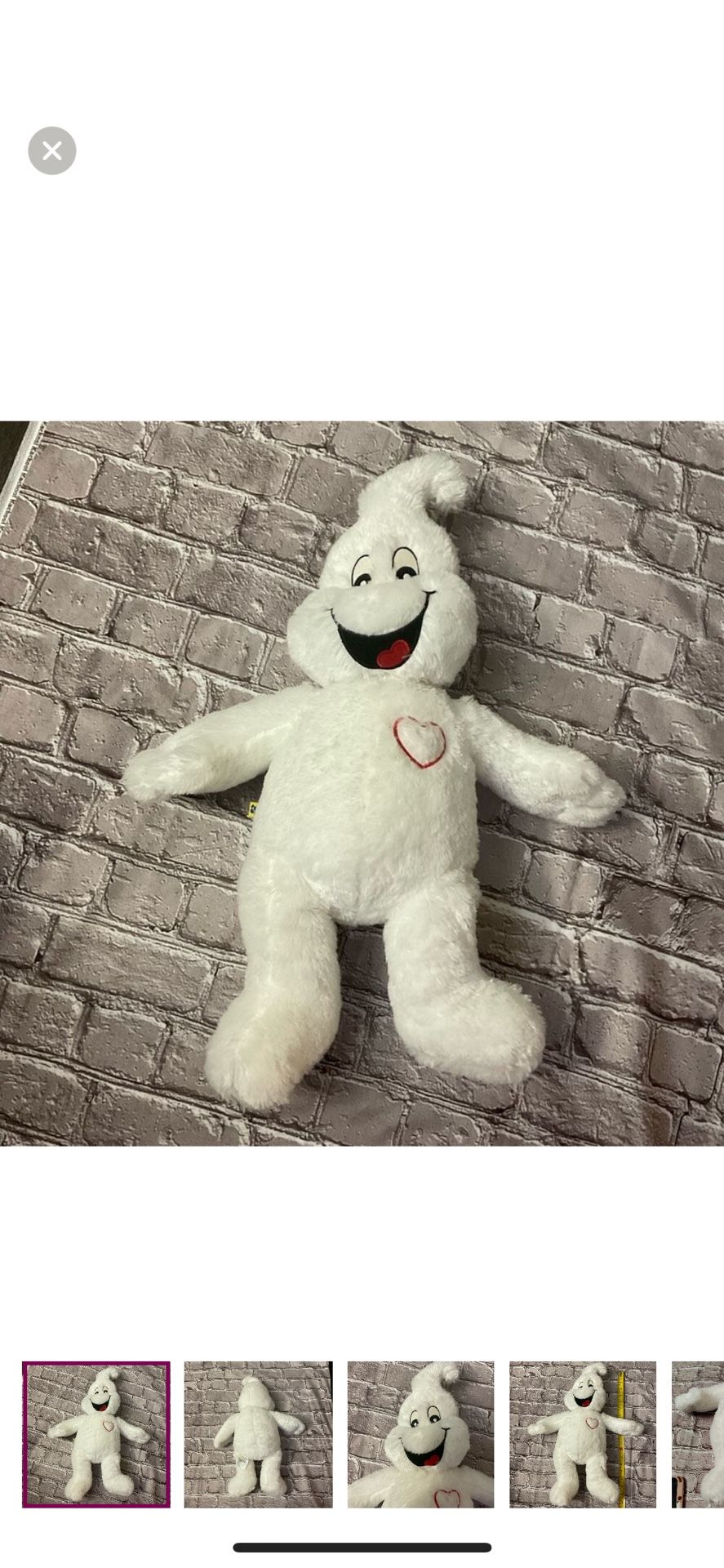 Build A Bear Plush Ghost Boorific 19 Inch White Stuffed Animal Halloween VTG