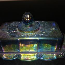 Carnival Glass Butter Dish