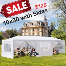 10x30 Party Tent, Outdoor Tents for Parties, Wedding, Event, Large Canopy Tent with Walls, White Big Party Tents for Backyard, Garden