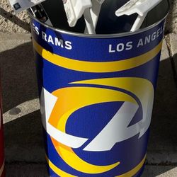 LOS ANGELES RAMS METAL WASTEBASKET