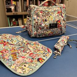 Tokidoki X Jujube Unikiki Limited Edition Ultra Rare Diaper Bag Plus Binky Holder