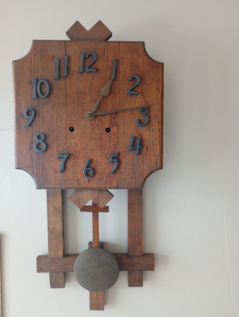 Antique Oak Wood Wall Clock