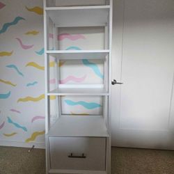 White Shelf With Drawer