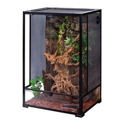New REPTI ZOO 24" x 18" x 36" Reptile Tall Glass Terrarium Rainforest Habitat Double Hinge Door with Screen Ventilation 67 Gallon Reptile Terrarium Ea