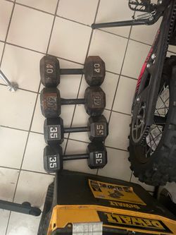 Hex Dumbbells Set 35 lb and 40 lb Pairs
