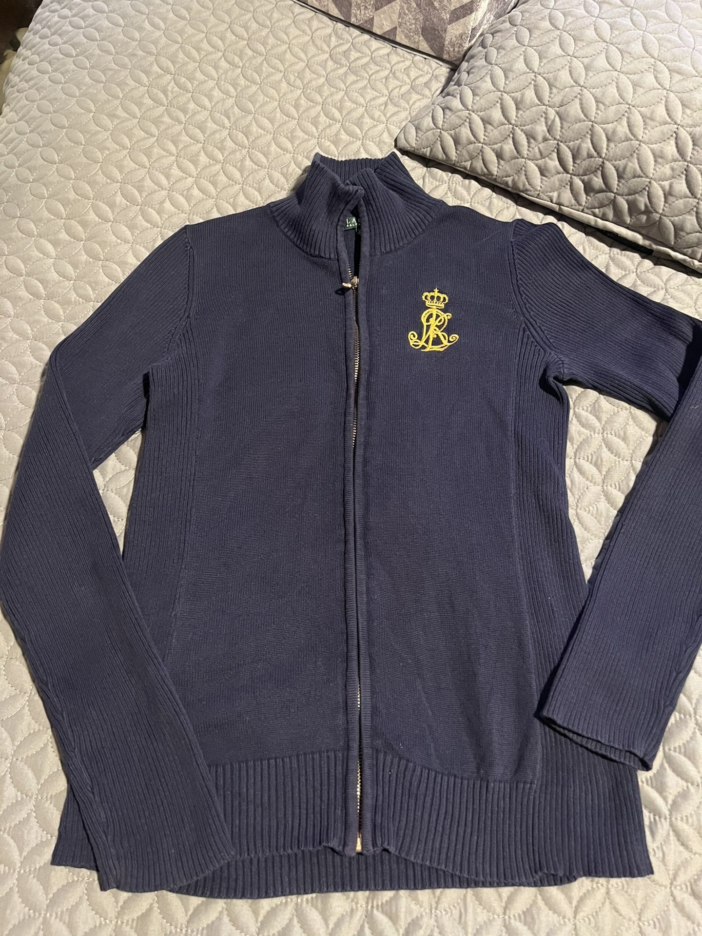 Women Ralph Lauren Zipper Sweater Top 