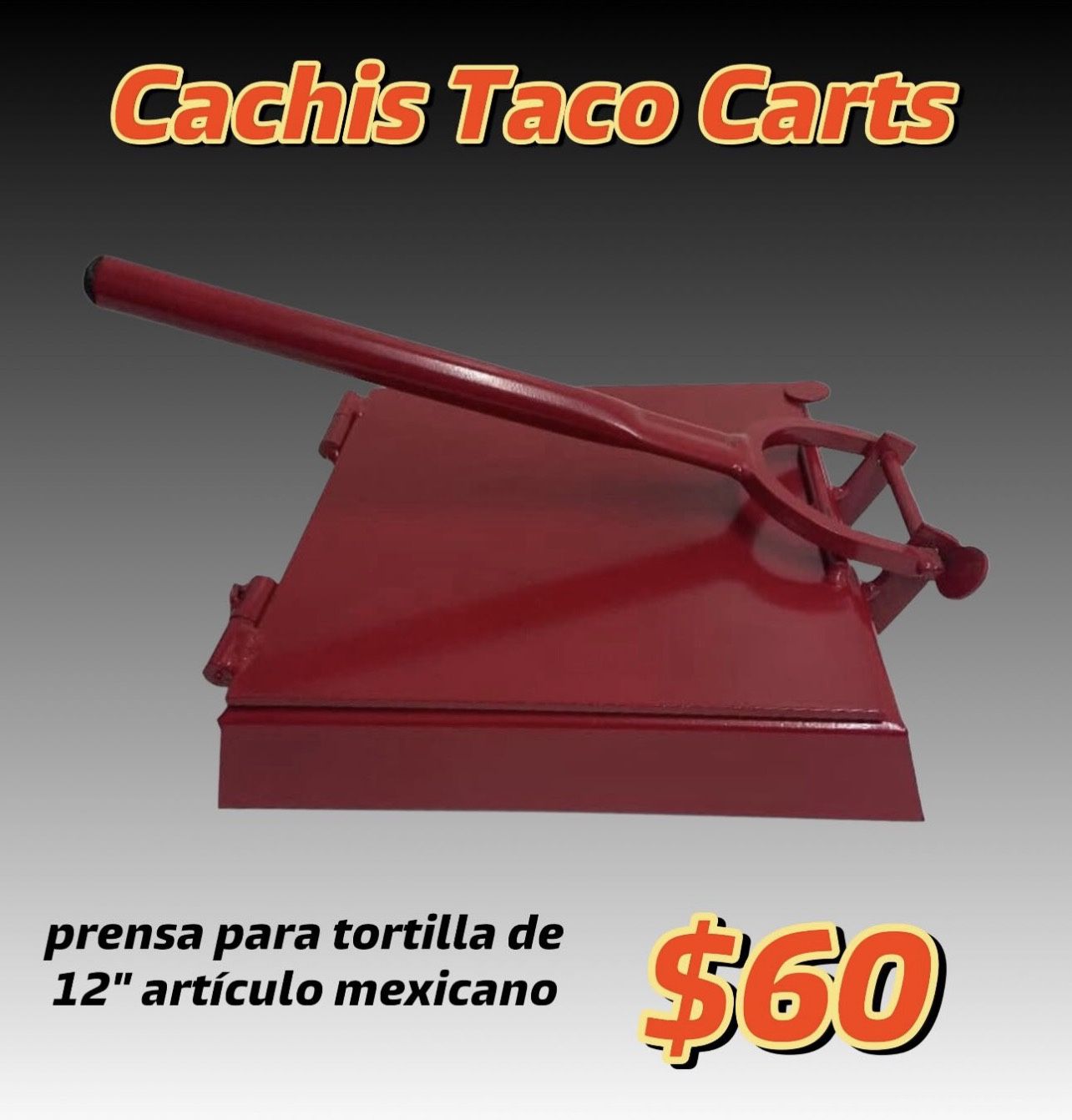 prensa para tortilla de 12" artículo mexicano