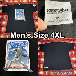 Streetwise Clothing Fernando Valenzuela Dodgers Black T-Shirt Men’s Size 4XL