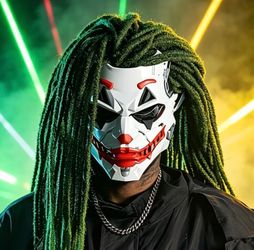 Clown Joker Costume Mask White Red