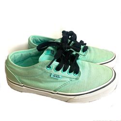 Vans Off The Wall Low Rise Shoes TB4R Mint Green White Sole Black Shoelace US 5
