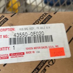 Hub And Bearing Toyota Lexus New Oem