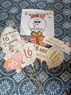 Sweet 16 Photo Booth Props & Headband