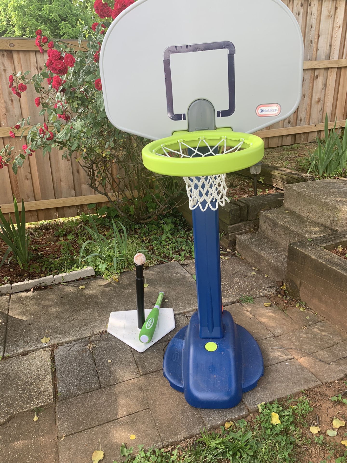 Basketball goal and Tee Ball -Both are adjustable