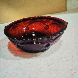 Vintage Avon Ruby Red Glass Bowl 