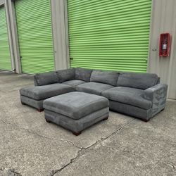 Dark Grey Costco Sectional Sofa with Ottoman