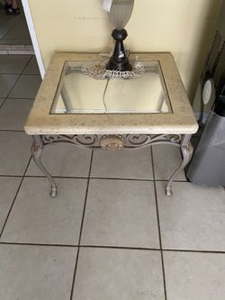 Glass side table