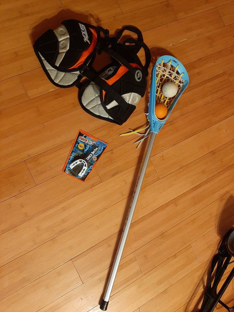 Lacrosse Stick and Rib Pad