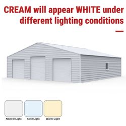 39FT x 39FT Metal Barn – Heavy-Duty Steel Building with 3 Rolling Doors Metal Garage Storage Shed - The customer must have unloading capabilities, suc