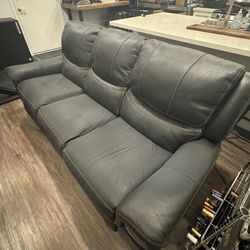 Reclining Leather Couch-3 Seats