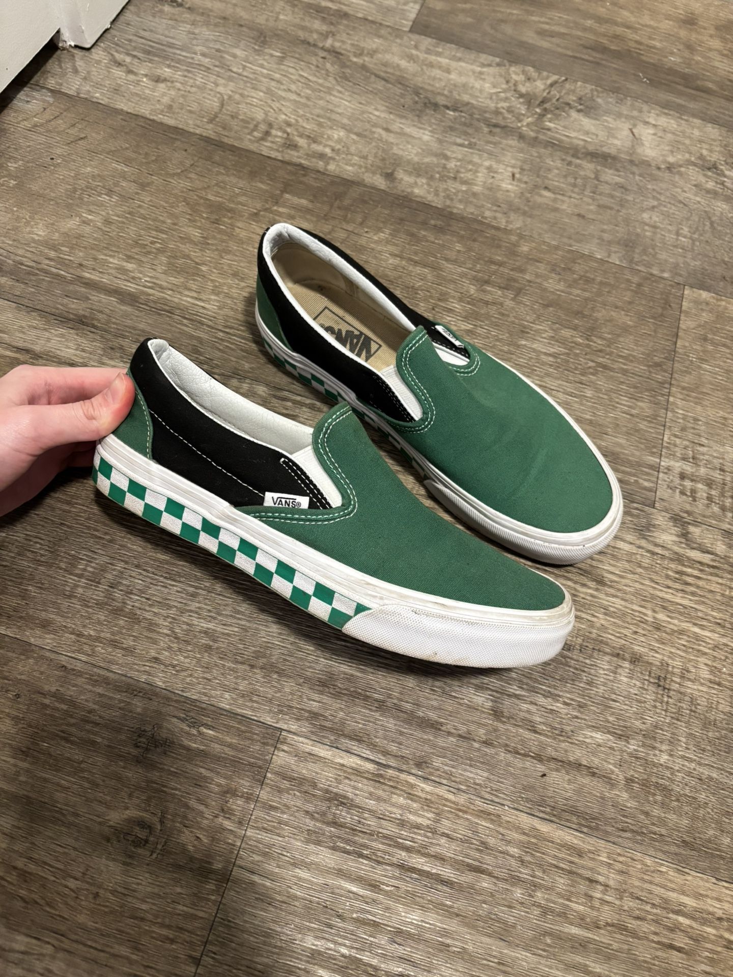 Size 9W Or 7.5M Green Slip On Vans