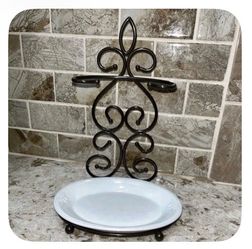 Princess House Wrought Iron Tiered Serving Stand with Plate