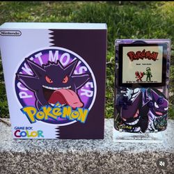 Custom Pokemon Gengar Nintendo Gameboy Color With Box