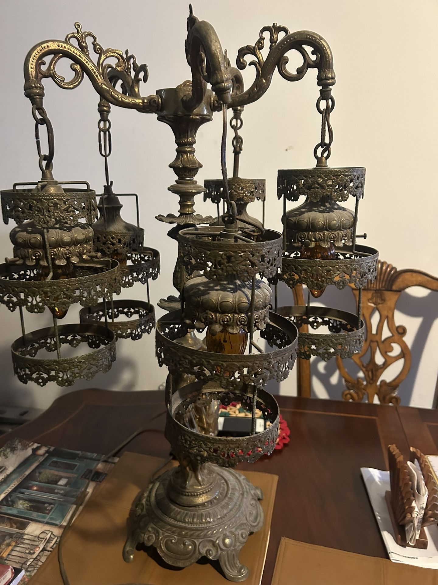 Bronze antique table lamp