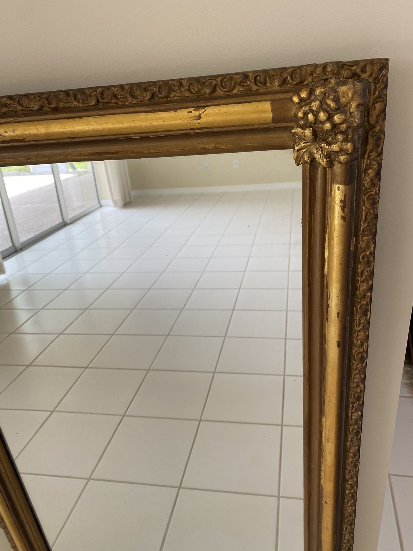Antique Gold Wood Mirror 25x45
