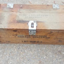 Vietnam War High Explosives Wooden Crate