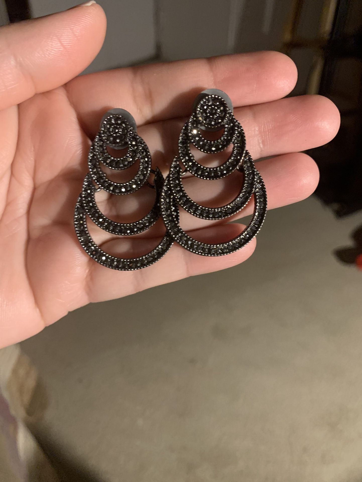 Black Stone Earrings 