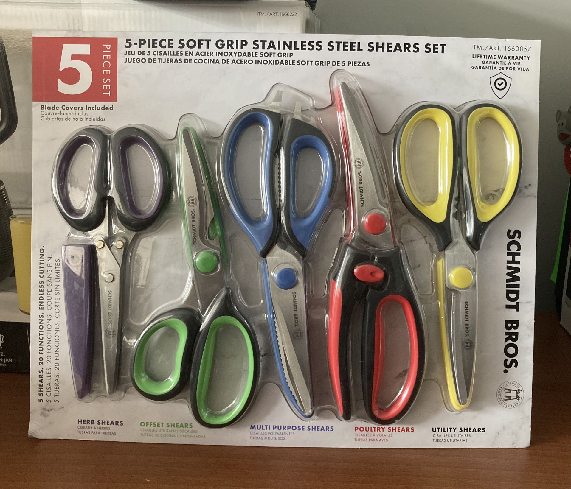 Schmidt Bros 5 Piece Soft Grip Stainless Steel Shears Set